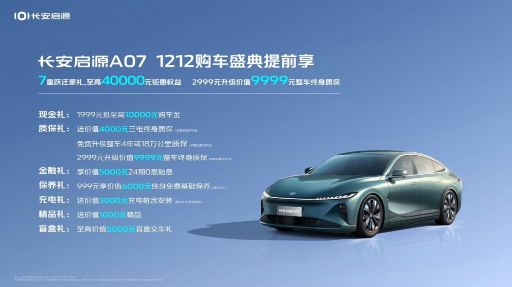 长安启源推出 12 月限时优惠