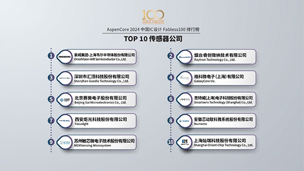 2024中国IC设计Fabless100排行榜公布