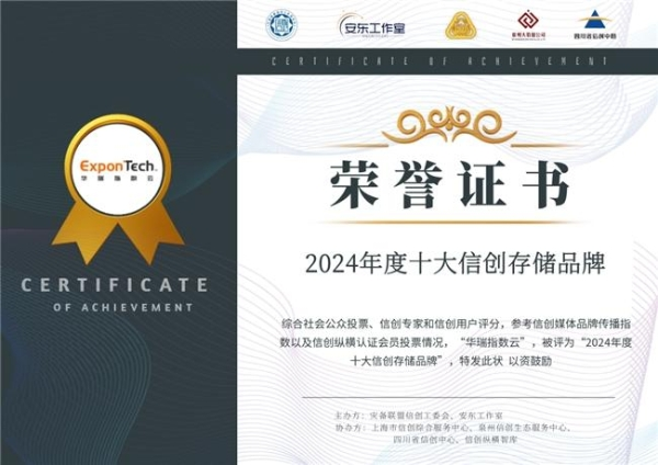 华瑞指数云连续两年荣登年度十大信创解决方案榜